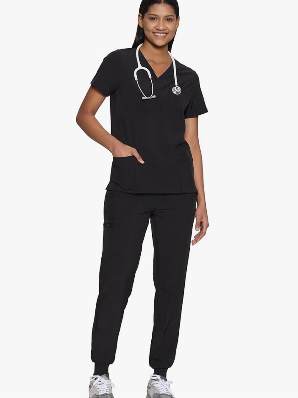 Black Medical Nurse Scrub Set